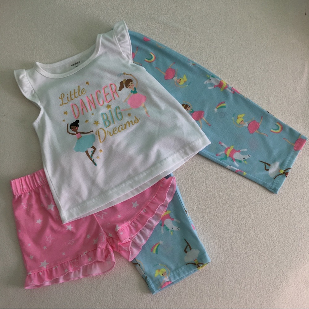🩰Three-piece "Little Dancer, Big Dreams" Pajama Set by Carter's🩰